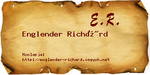 Englender Richárd névjegykártya